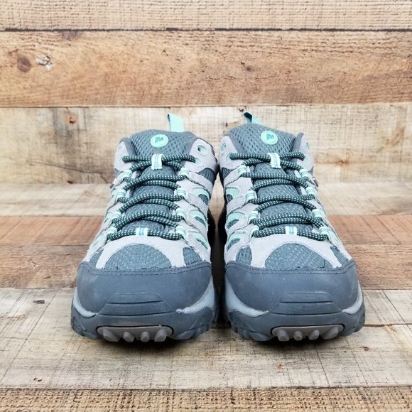 Merrell Moab 2 Women Sz 7 Waterproof Hiking Drizzle Mint J24462W Trail Shoes - Picture 2 of 9